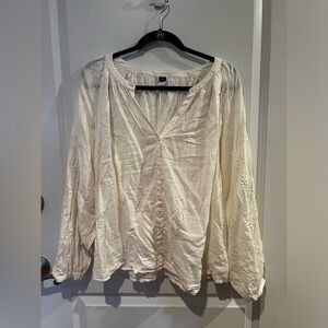Old Navy White Long Sleeve Blouse